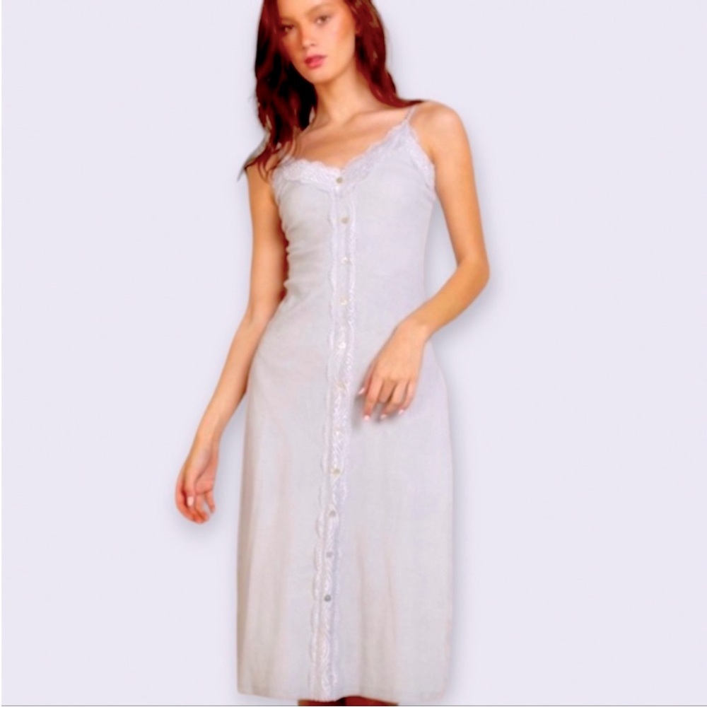 HOLY SLIT WOMEN’S TANK DRESS WITH SEA SHELL BUTTONS & SLITS UP EACH SIDE!